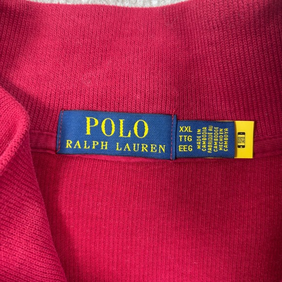 Polo Ralph Lauren Red Half Zip Long Sleeve Men's Size XXL EUC - Picture 3 of 7
